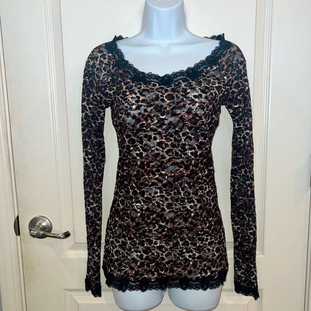 Moda International Animal Print Lace Top